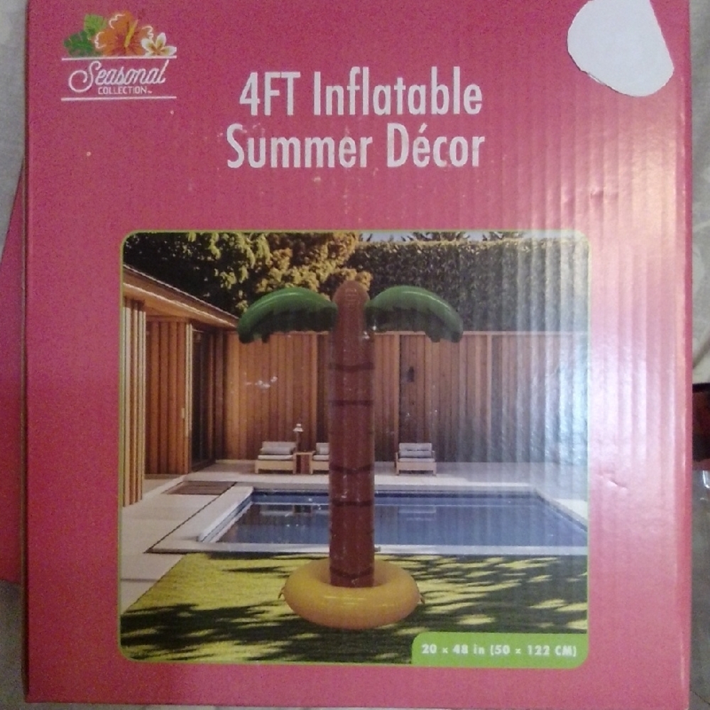 Tropical Green and Brown Inflatable Palm Tree Decoration